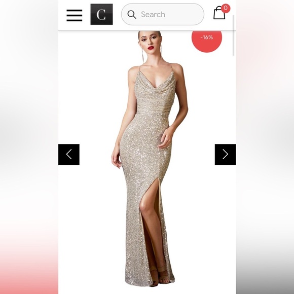 Lulus gown long formal dress prom rhinestones - Picture 2 of 14